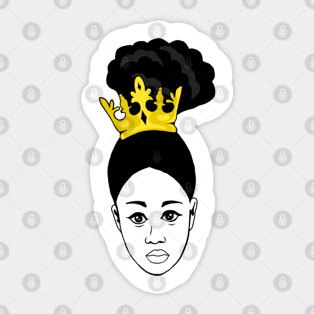 Brown Skin Girl Afro Melanin Queen Sticker by Merchweaver